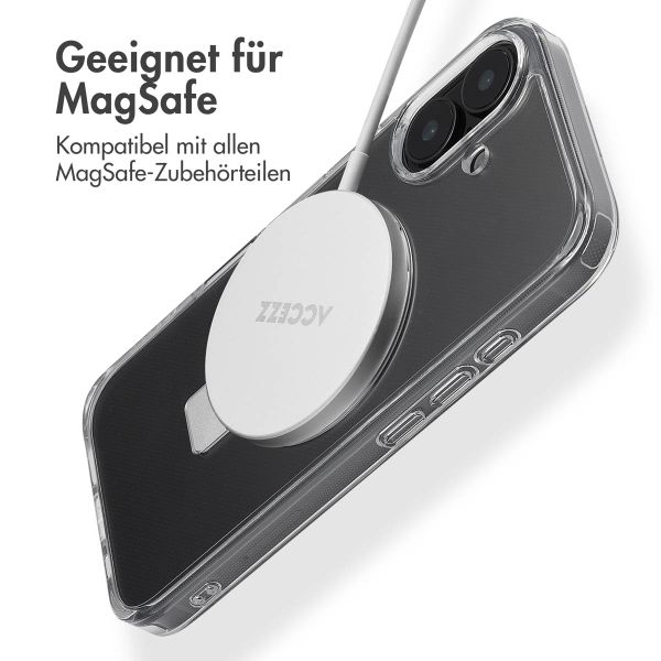 Accezz Ring Stand Backcover mit MagSafe Apple iPhone 16 - Transparent