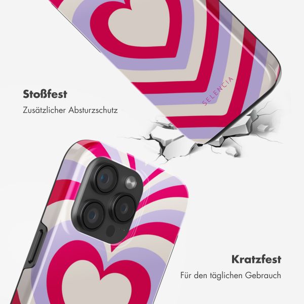 Selencia Vivid Rückabdeckung mit MagSafe Apple iPhone 15 Pro - Double Hearts Rubine Red Lilac