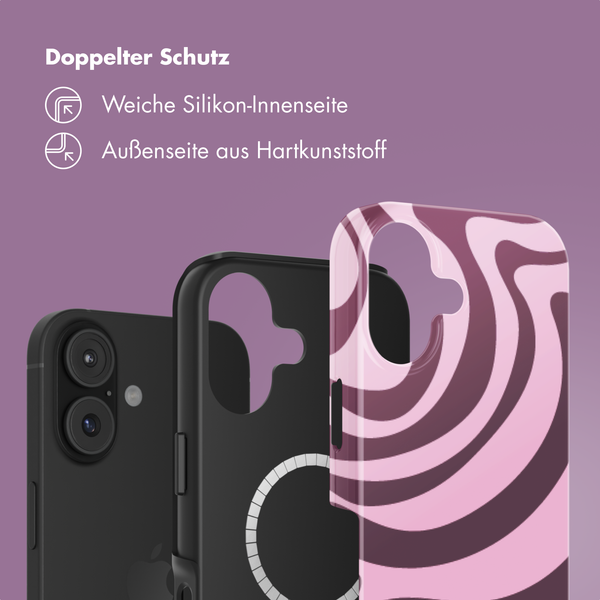 Selencia Vivid Rückabdeckung mit MagSafe Apple iPhone 17 - Wavy Swirl Pink Plum