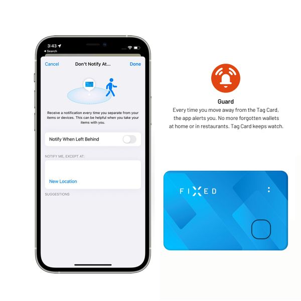 Fixed Tag Card - Bluetooth Tracker für iOS - Blau