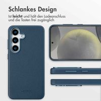 Accezz MagSafe Leather Backcover für das Samsung Galaxy S25 - Nightfall Blue