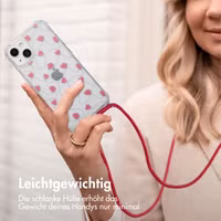 imoshion Design Hülle mit Band Apple iPhone 13 - Dusty Rose Connected Hearts