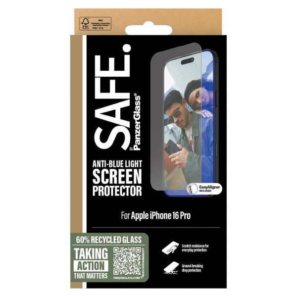 SAFE by PanzerGlass Ultra Wide Fit EyeScreen Protector mit Applikator für das iPhone 16 Pro