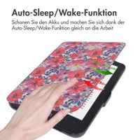 imoshion Design Slim Hard Case Sleepcover für das Kobo Clara 2E / Tolino Shine 4 - Flower Watercolor