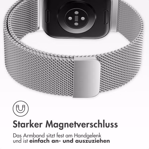 imoshion Magnetisches Milanaise Armband für Xiaomi Smart Band 9 / 8 Pro / Redmi Watch 6 / 5 / 4 - Silber