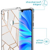 imoshion Design Hülle mit Band für das Huawei P30 Lite - White Graphic