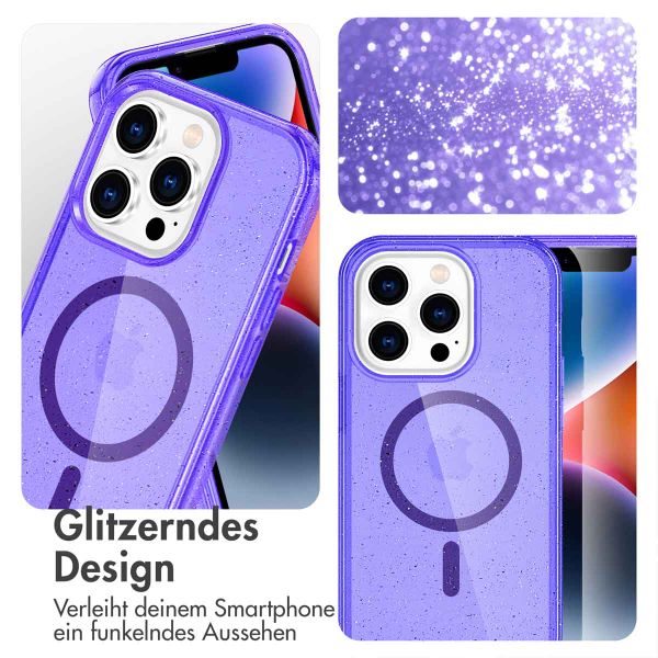 imoshion Sparkle Back Cover mit MagSafe für das Apple iPhone 14 Pro Max - Glitzer Violett