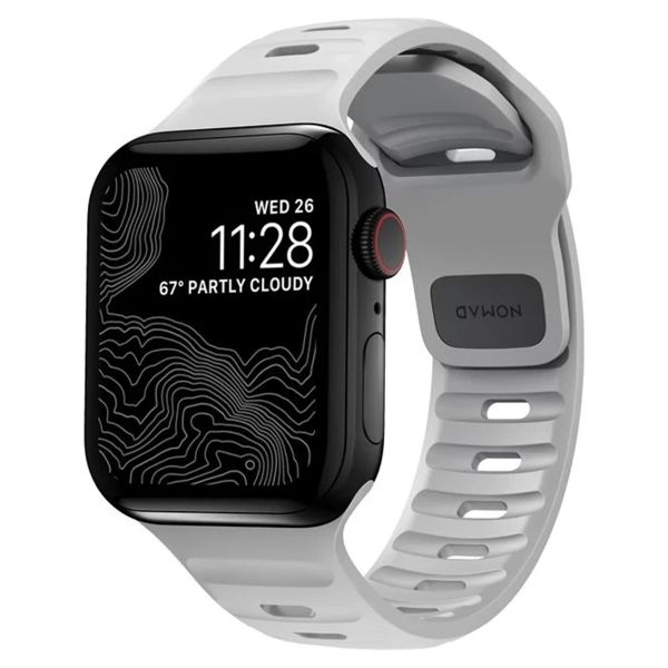 Nomad Sport Band FKM für die Apple Watch Series 1 bis 9 / SE (38/40/41 mm) | Series 10 (42 mm) - Lunar Grey