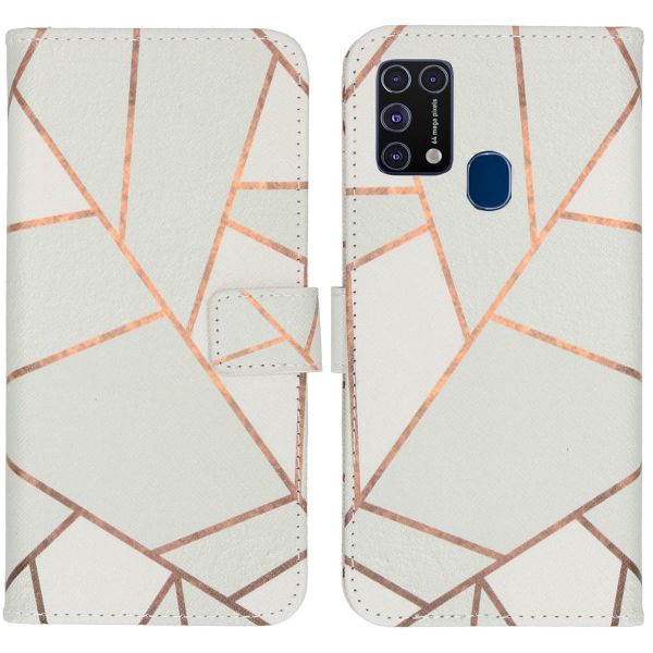 imoshion Design TPU Klapphülle Samsung Galaxy M31 - White Graphic