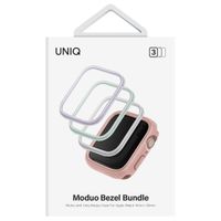 Uniq 3x Moduo Apple Watch Hülle mit austauschbarem Rahmen für die Apple Watch 4-9 / SE - 41/40 mm - Sage / Lilac / White