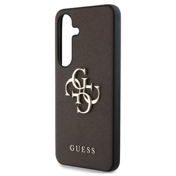 Guess 4G Metal Logo Saffiano Backcover für das Samsung Galaxy S25 - Brown