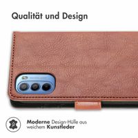 imoshion Luxuriöse Klapphülle Motorola Moto G14 - Braun