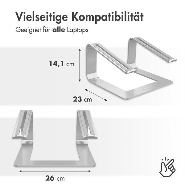 imoshion ﻿Aluminium-Laptophalter - Laptophalter - Schreibtisch - Universal - Silber