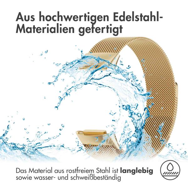 imoshion Mailändische Magnetarmband für das Fitbit Charge 5 / Charge 6 - Größe M - Gold