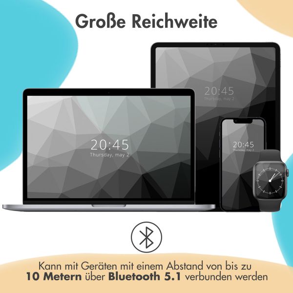 imoshion Kabellose Kinderkopfhörer Unicorn LED Light - Dezibelbegrenzer - Mit AUX-Kabel - Soft Blue / Yellow