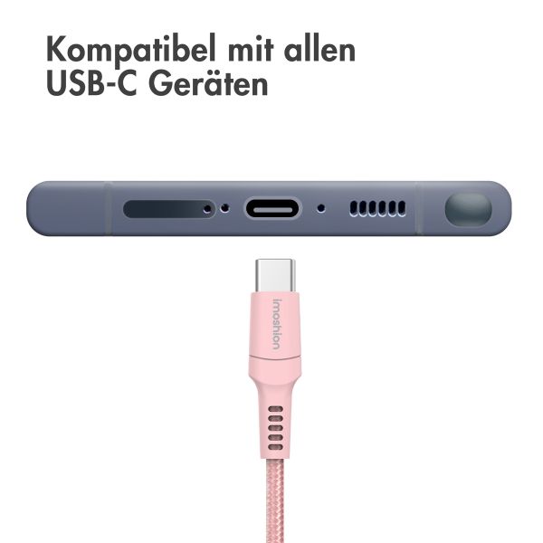 imoshion Braided USB-C-zu-USB Kabel - 2 Meter - Rosa