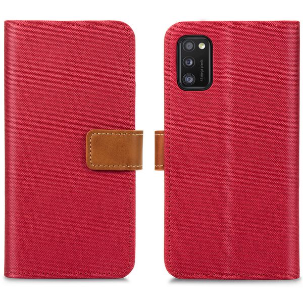 imoshion Luxuriöse Canvas-Klapphülle Samsung Galaxy A41 - Rot