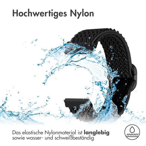 imoshion Elastisches Nylonarmband -   Universelle 18 mm Anschluss - Schwarz