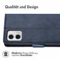 imoshion Luxuriöse Klapphülle Motorola Moto G73 - Dunkelblau
