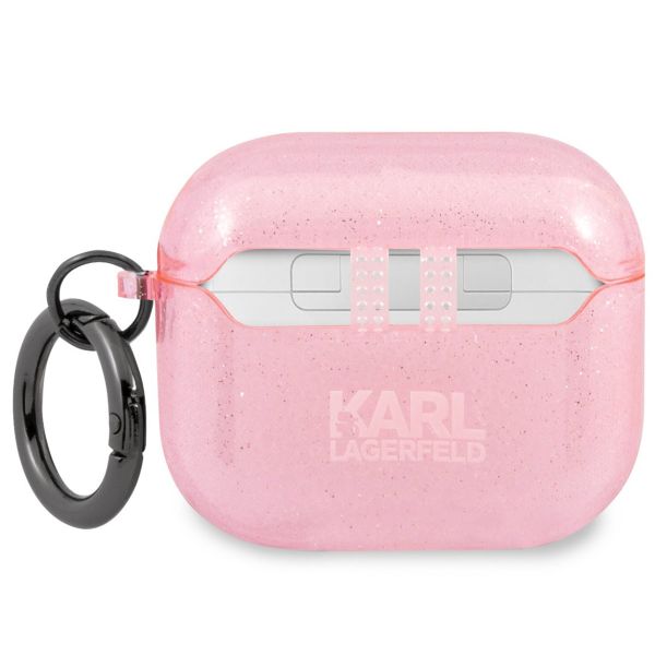 Karl Lagerfeld Karl's Head Silicone Glitter Case für das Apple AirPods 3 (2021) - Rosa