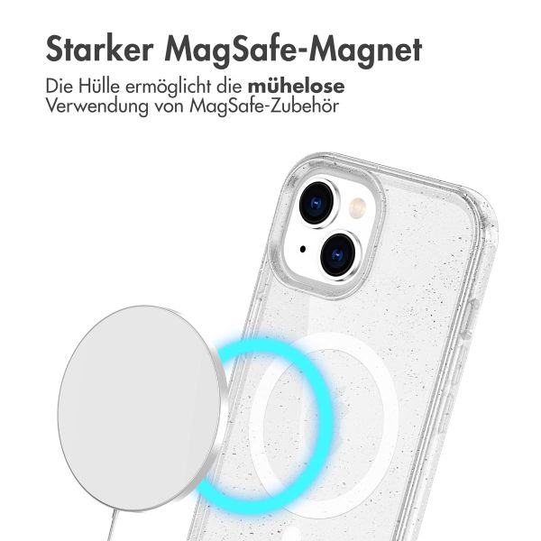 imoshion Sparkle Back Cover mit MagSafe Apple iPhone 15 - Glitzer Transparent