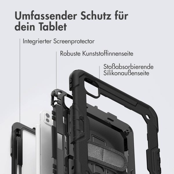 Accezz Robustes Back Cover mit Schultergurt für das iPad Pro 11 (2024) M4 - Schwarz