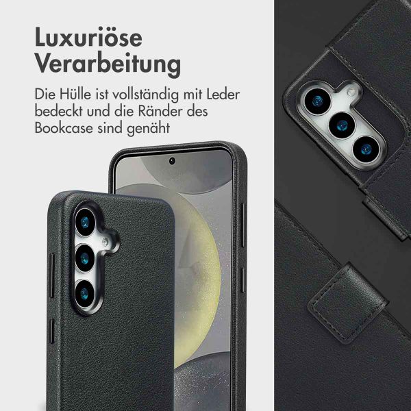 Accezz 2-in-1 Klapphülle aus Leder mit MagSafe für das Samsung Galaxy S25 - Onyx Black