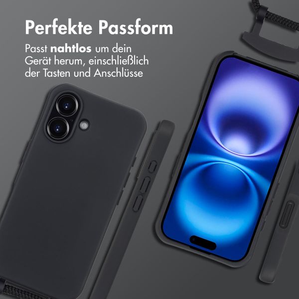 imoshion Color Backcover mit abnehmbarem Handykette und MagSafe Apple iPhone 16 - Schwarz