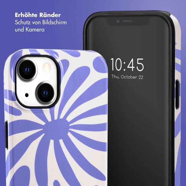 Selencia Vivid Tough Back Cover für das iPhone 14 - Modern Bloom Sapphire Blue