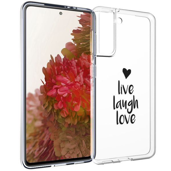 imoshion Design Hülle Samsung Galaxy S21 - Live Laugh Love - Schwarz