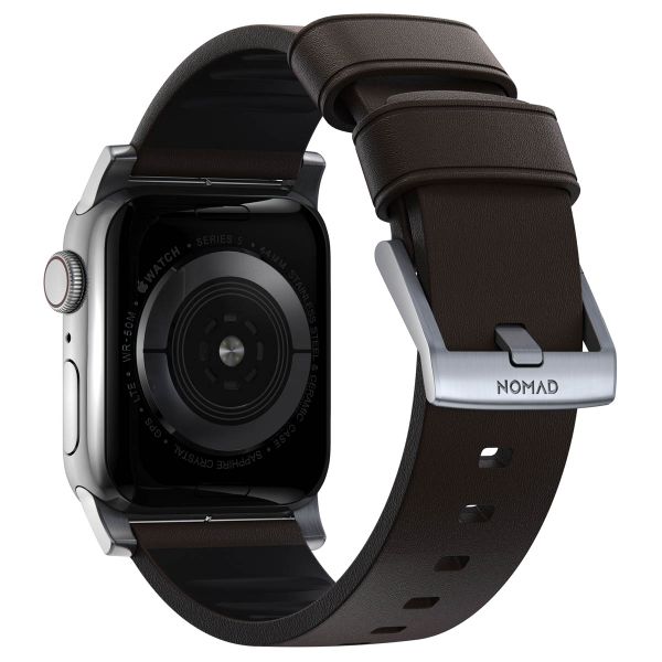 Nomad Active Pro Armband für das  Apple Watch Series 1 t/m 11 / SE / Ultra (44/45/46/49 mm) - Brown / Silver