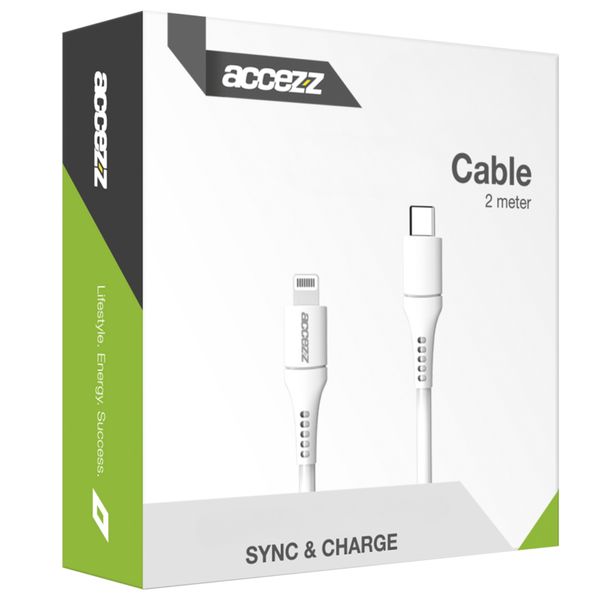 Accezz MFI-zertifiziertes Lightning- auf USB-C-Kabel - 2 m - Weiß