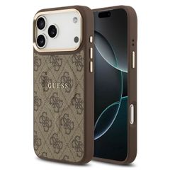 Guess Classic 4G Logo Backcover MagSafe Apple iPhone 17 Pro - Braun