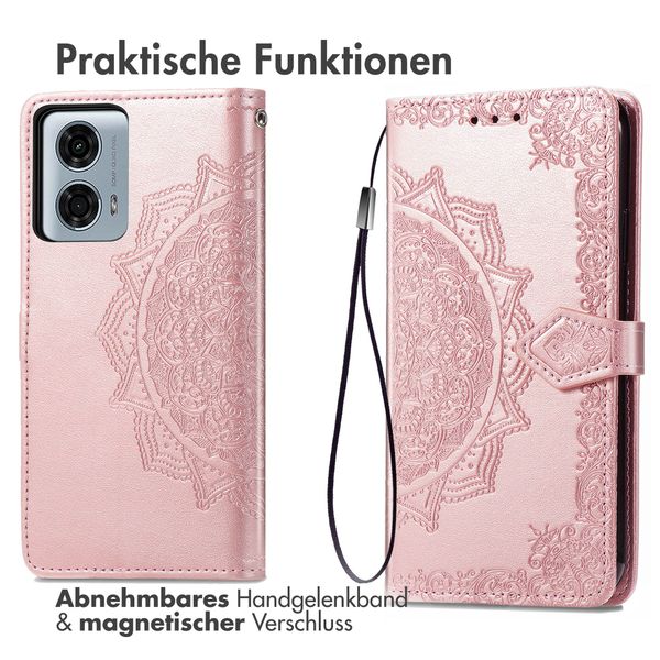 imoshion Mandala Klapphülle für das Motorola Moto G24 Power - Rose Gold