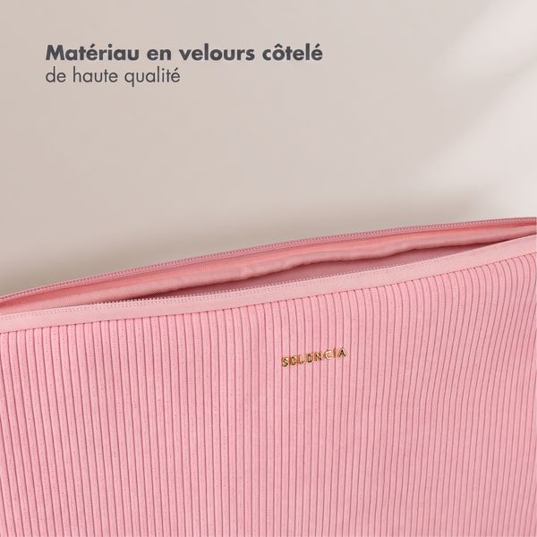 Selencia Cord Laptop Hülle 13-14 Zoll - Laptop Sleeve - Soft Blush