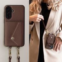 Selencia Sera HandyHülle mit Kordel und Umschlag-Kartenhalter Samsung Galaxy A37 (5G) - Chocolate Brown