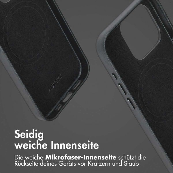 Accezz 2-in-1 Klapphülle aus Leder mit MagSafe für das iPhone 15 Pro - Onyx Black