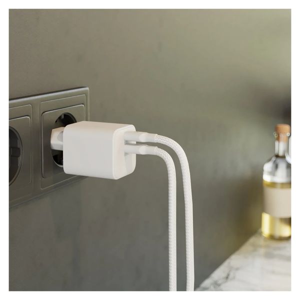 Zens Kompaktes Ladegerät 2x USB-C 100W - Netzteil - Weiß