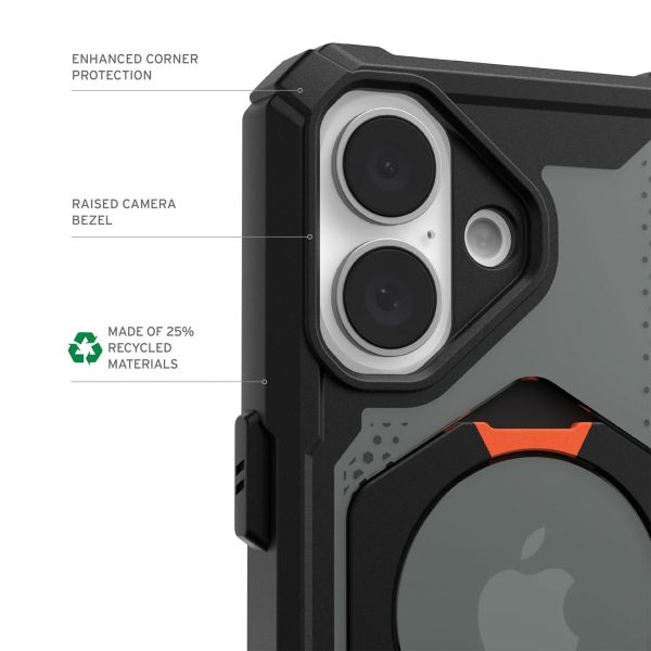 UAG Plasma XTE Back Cover MagSafe für das iPhone 16 Plus - Black / Orange