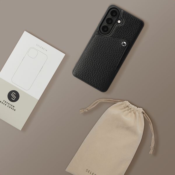 Selencia Riva Back Cover mit Kartenfach Samsung Galaxy S26 - Schwarz