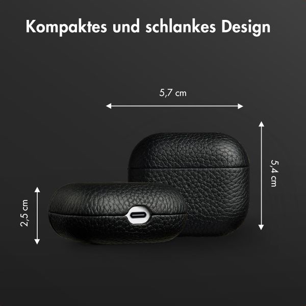 Accezz Echtes Leder Case Apple AirPods 3 - Schwartz
