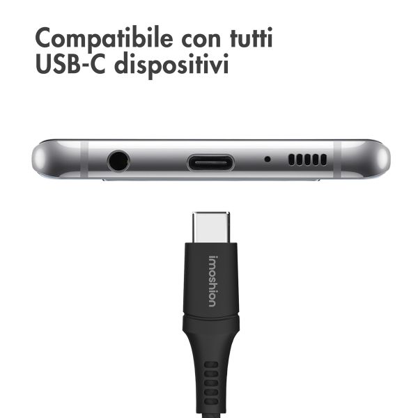 imoshion Braided USB-C-zu-USB-C Kabel- 2 Meter - Schwarz