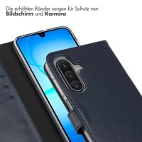 Selencia Echtleder Klapphülle Samsung Galaxy A17 - Blau