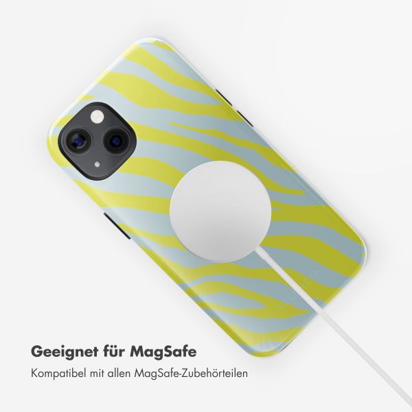 Selencia Vivid Tough Back Cover MagSafe für das iPhone 13 - Zebra Winter Sky Titanium Yellow