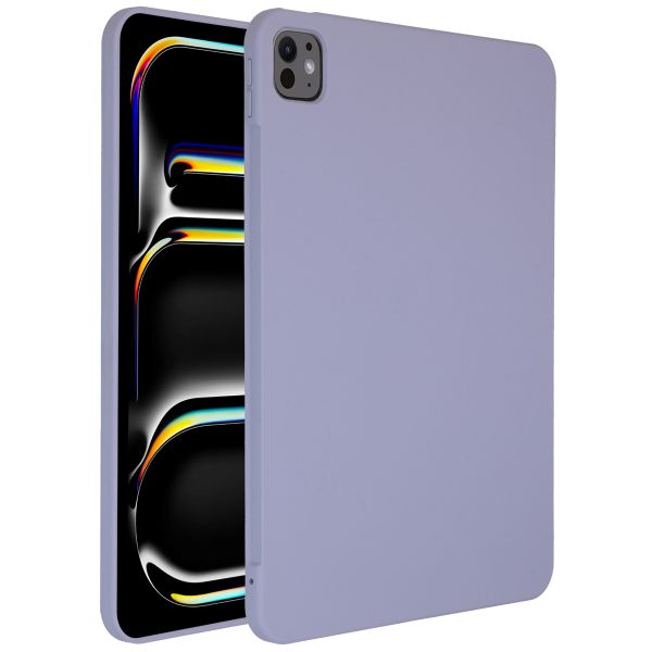 Accezz Liquid Silicone Back Cover mit Stifthalter für das iPad Pro 11 (2024) M4 - Lila