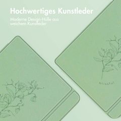 imoshion Design Slim Hard Case Sleepcover mit Stand Kobo Libra Colour - Floral Green