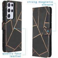 imoshion Design TPU Klapphülle Samsung Galaxy S21 Ultra - Black Graphic