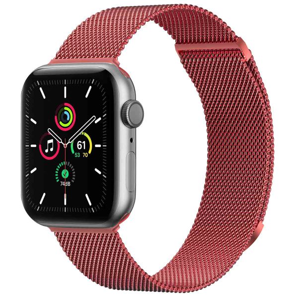 imoshion Mailändische Magnetarmband für die Apple Watch Series 1 bis 9 / SE (38/40/41 mm) | Series 10 (42 mm) - Größe M - Rot