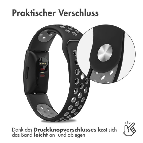 imoshion Silikonband Sport für das Fitbit Inspire - Schwarz / Grau