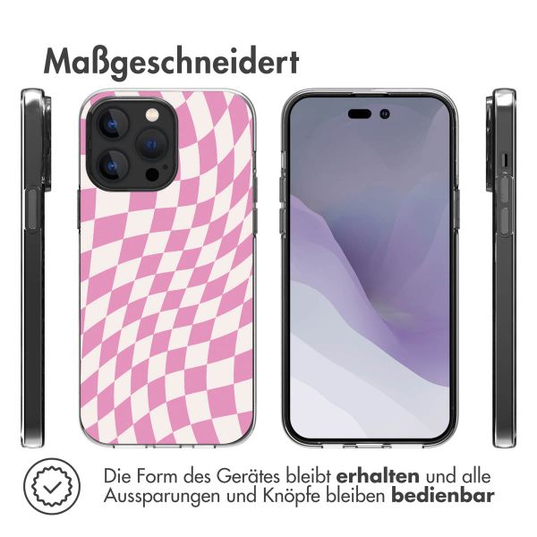 imoshion Design Hülle für das iPhone 14 Pro Max - Retro Pink Check